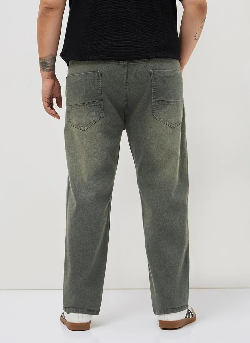 Urbano Fashion  Urbano Plus Men's Grey Regular Fit Heavy Washed Denim Jeans Stretchable for Men | Best Price UAE